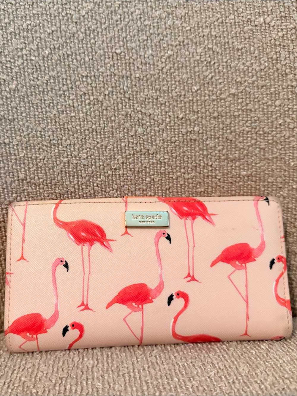 kate spade Pink Flamingo Print Continental Wallet